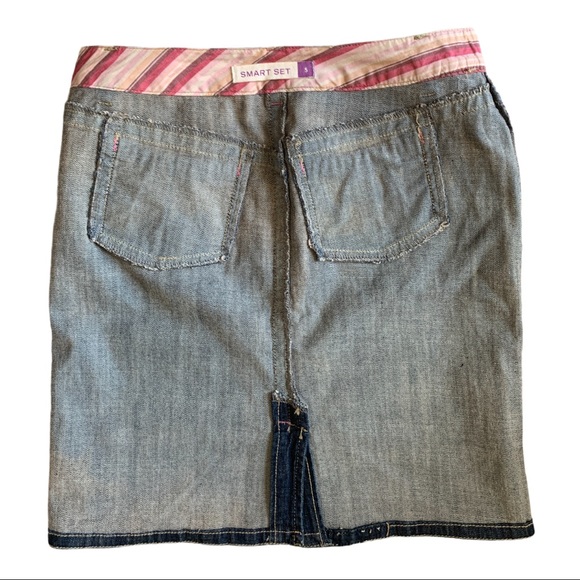 VTG Smart Set Juniors Classic Dark Blue Denim Jean Skirt Size 5 - Picture 4 of 5